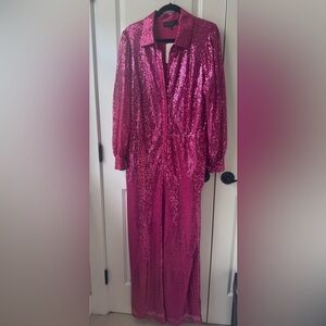 Eloquii Pink Sequin Jumpsuit